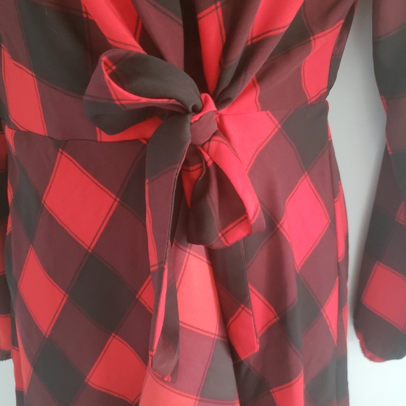 Express Buffalo Check Bow Dress - Picture 3 of 5